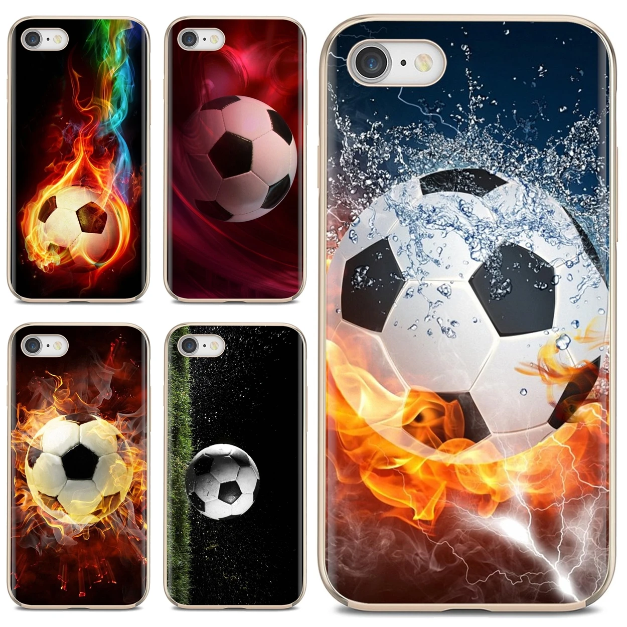 Мягкий чехол fire-Footballs-Soccers-Ball-Sport-Hobby для iPhone 10 11 12 Pro Mini 4S SE 5C 6 6S 7 8 X XR XS Plus Max 2020 |