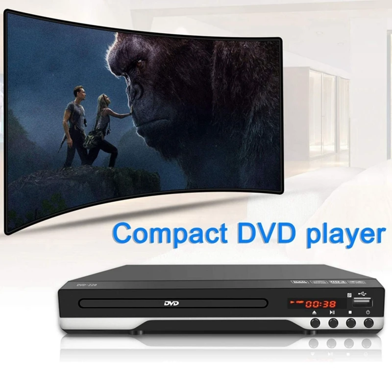 DVD плеер для телевизора домашний многорегионный DVD/SVCD/CD проигрыватель встроенный