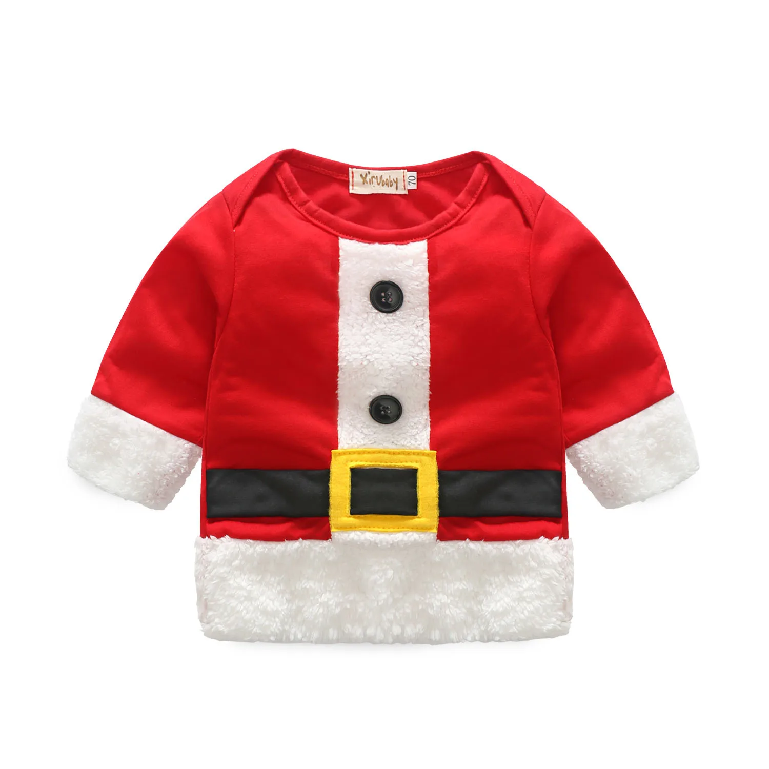 Новинка; Детский Рождественский костюм; костюм Санта-Клауса; Рождественский комплект одежды из двух предметов; Милая зимняя теплая одежда для малышей