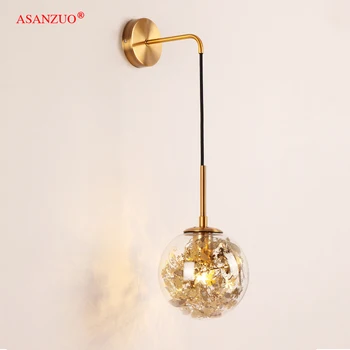 

Modern Glass Ball Pendant Lights Gold Hanging Lamp Home Loft Decor Fixtures for Cafe Dining Room Kitchen Bedroom E27 Lighting