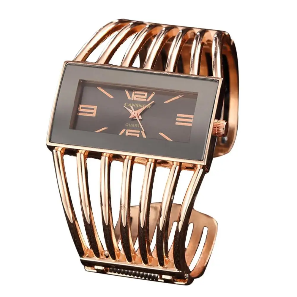 

Creative Bracelet Watch, Alloy Quartz Watch, Square Fashion Trend Fashion Lady Alloy With Quartz Analog Round Bracelet Watch