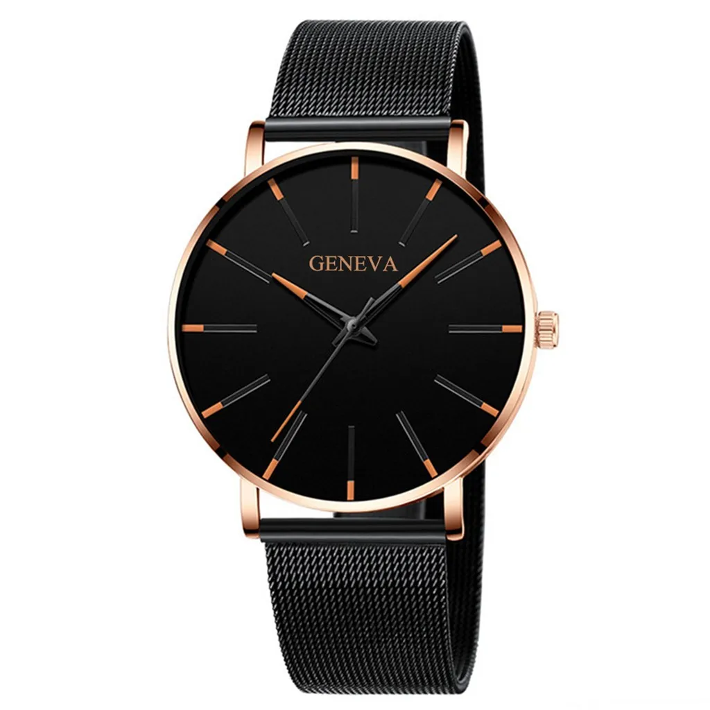 Роскошные модные часы Geneva, кварцевые часы из нержавеющей стали, повседневные часы с браслетом, Женские Подарочные часы, relogio masculino - Цвет: E