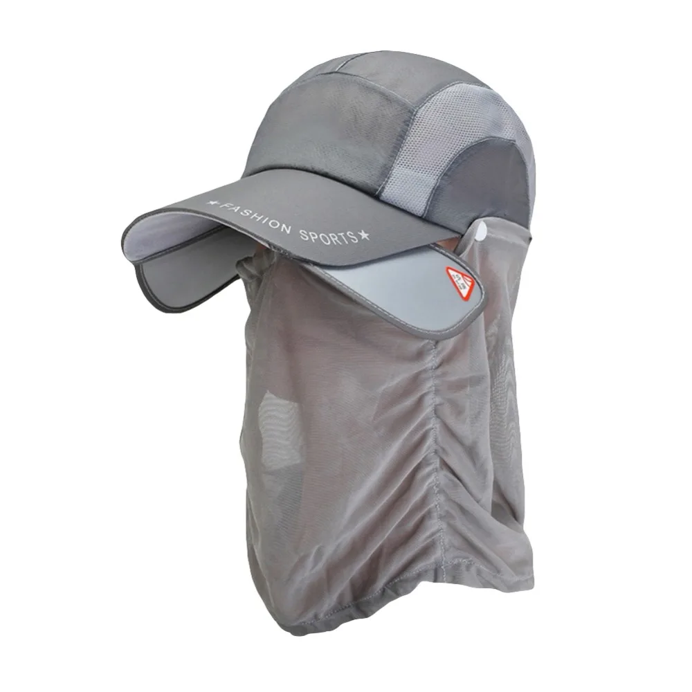 

Outdoor Sport Hiking Visor Hat UV Protection Face Neck Cover Fishing Sun Protect Baseball Cap With Detachable Face Mask New