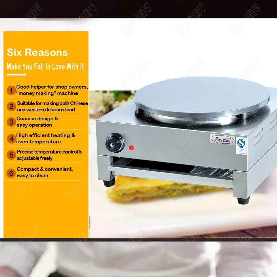 DE1/DE2 electric crepe maker single/double head non-stick crepe cooking pan steak pancake baking machine crepe pan grill griddle