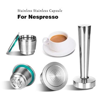 

Nespresso Refillable Capsule Stainless Steel Coffee Inox Cafe Permanent Coffee Filter Tamper Coffeeware For Nespresso Machines