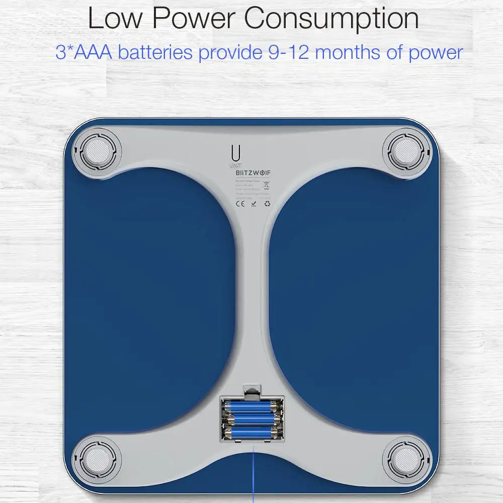 BlitzWolf BW-SC2 Lowe power закаленное стекло с ЖК-дисплеем весы для тела напольные весы для тела умные электрические цифровые весы для здоровья