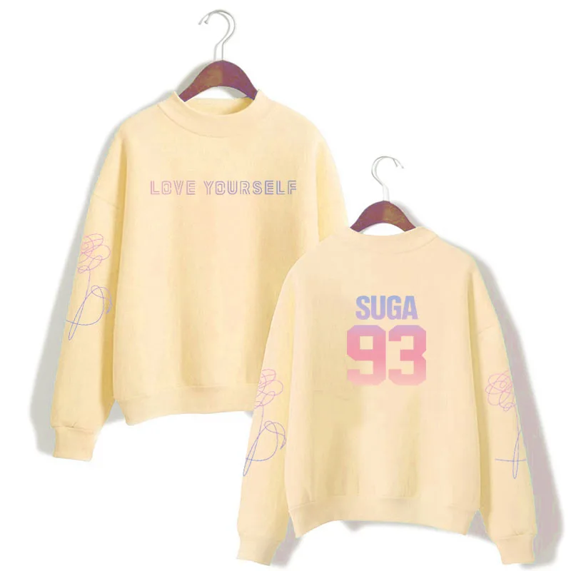 suga 93 khaki Jung kook 97 loveyourself Толстовка в стиле «bangtan» love yourself rapmonster 94 Женская Толстовка harajuku kpop bangtan Hope World Poc - Цвет: suga 93 khaki