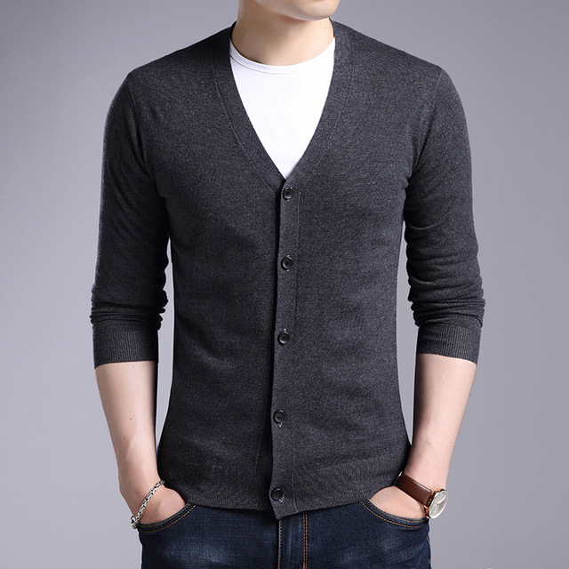 2022 Brand New Autumn Men's Sweater Jackets Cardigan V-neck Fashion Slim Overcoat for Male Sweater Jacket Clothing