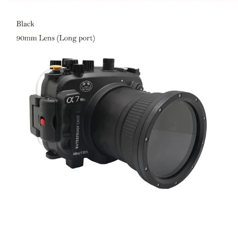 40 м/130 футов чехол для камеры для sony A7 III A7R III A7M III водонепроницаемый корпус камеры дайвинг фото крышка с 28-70 мм линзы 1 шт - Цвет: Black 90mm lens