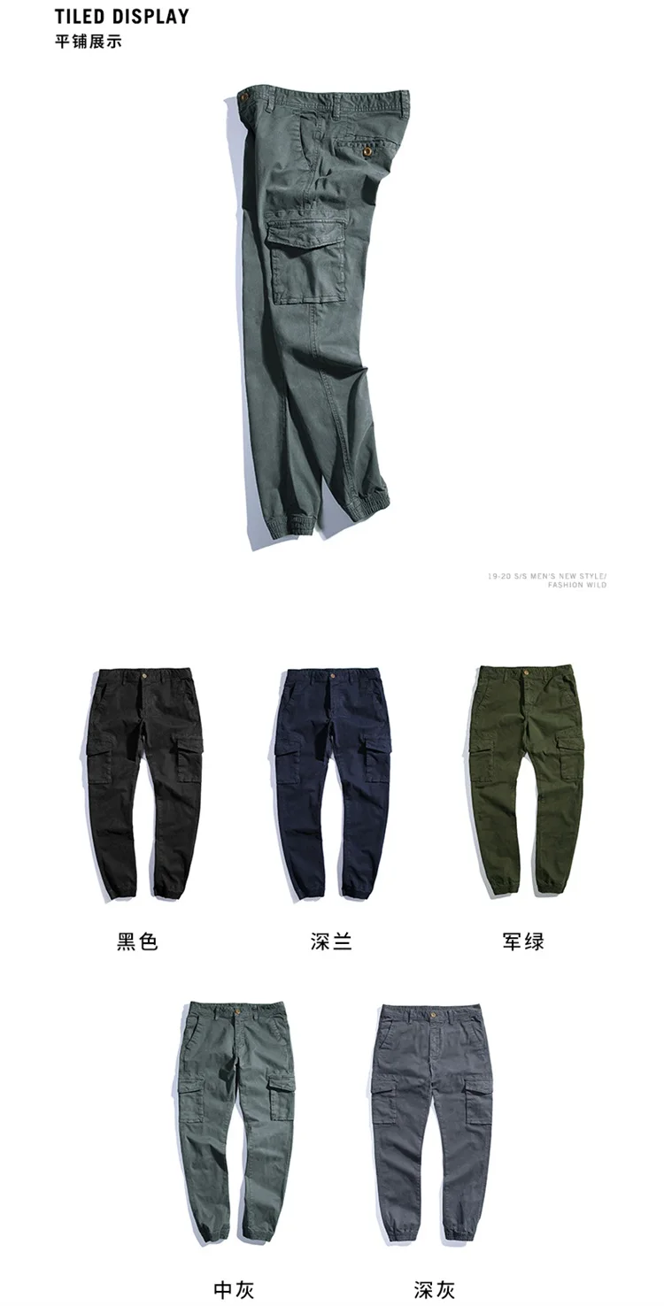 Mens Cargo Pants Casual Men Pencil Pants Multi Pocket Military Overalls for Men Plus Size Long Trousers Elastic High Quality F62