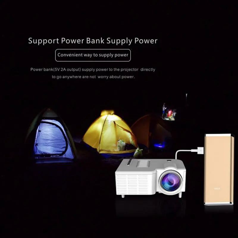 USB TF Card LED Home HD 1080P Portable High-quality Projector Child Projector With Rechargeable Battery