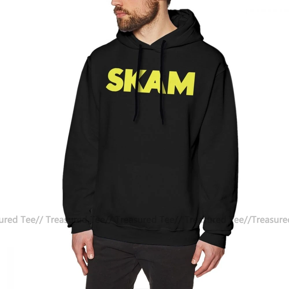 Skam Толстовка Толстовки «Skam» теплый пуловер Толстовка уличная Мужская Большой серые хлопковые длинные толстовки - Цвет: Black