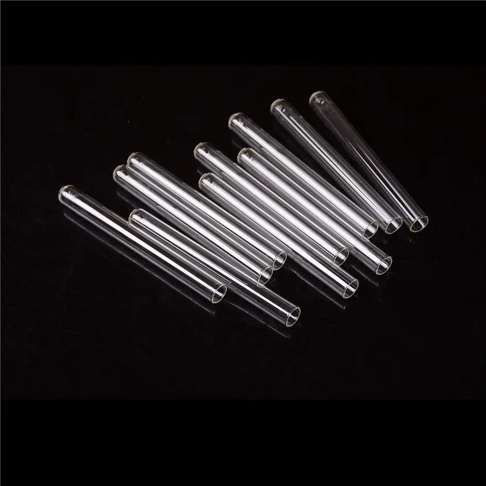 100mm Long Thick Wall Laboratory Test Tube New Transparent Pyrex Glass  School Lab Supplies 10Pcs/Set Blowing Tubes Non-one-time