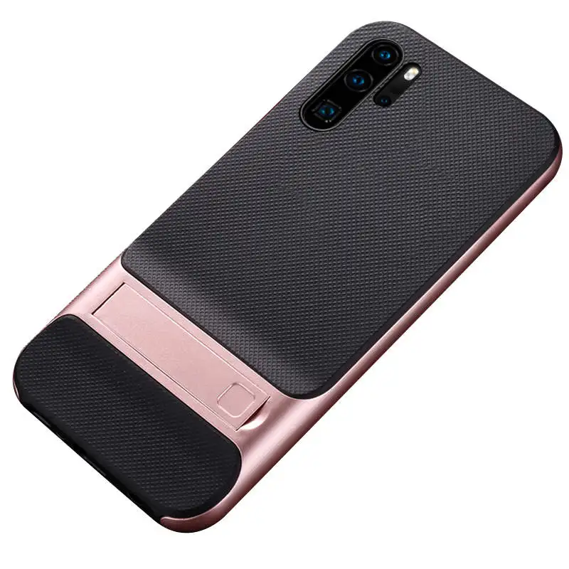 Для huawei P30 Pro Чехол P 30 Pro задняя крышка Роскошный тонкий компьютер Funda huawei P30 Pro Чехол P30Pro панцирь робот Стенд противоударный чехол - Цвет: Pink and Black
