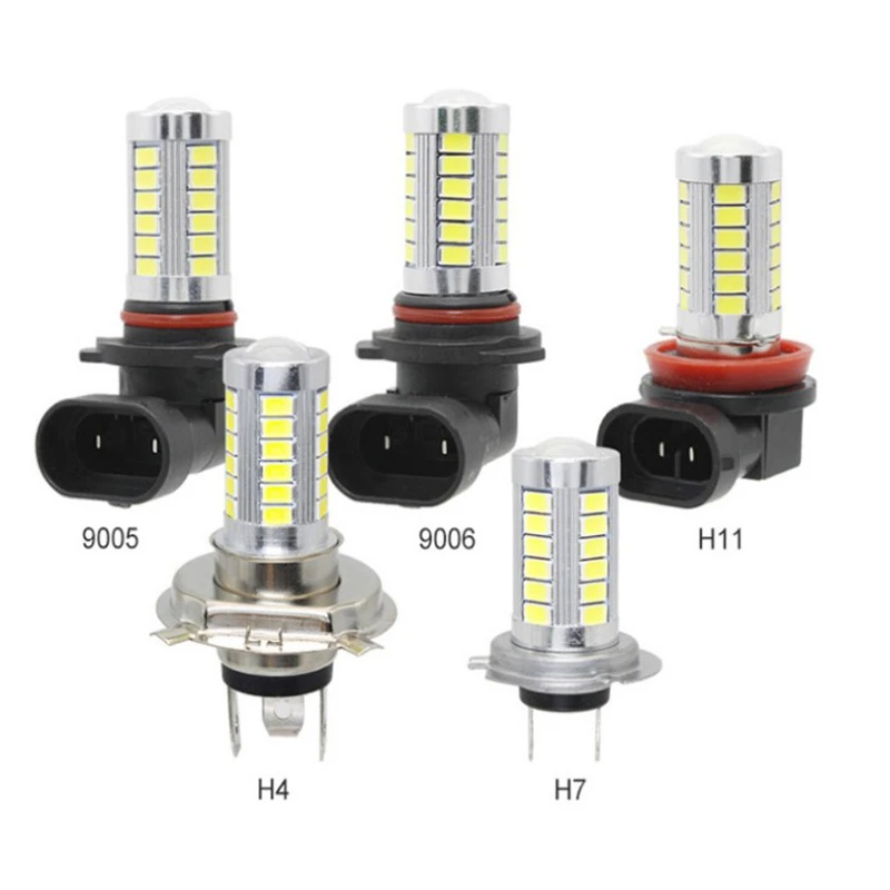 2 шт. светодиодный светильник 33SMD H4 H7 H11 9005 9006 Авто светодиодный автомобильный противотуманный фонарь Габаритные огни зазор лампы DC12V поворот Парковка лампы