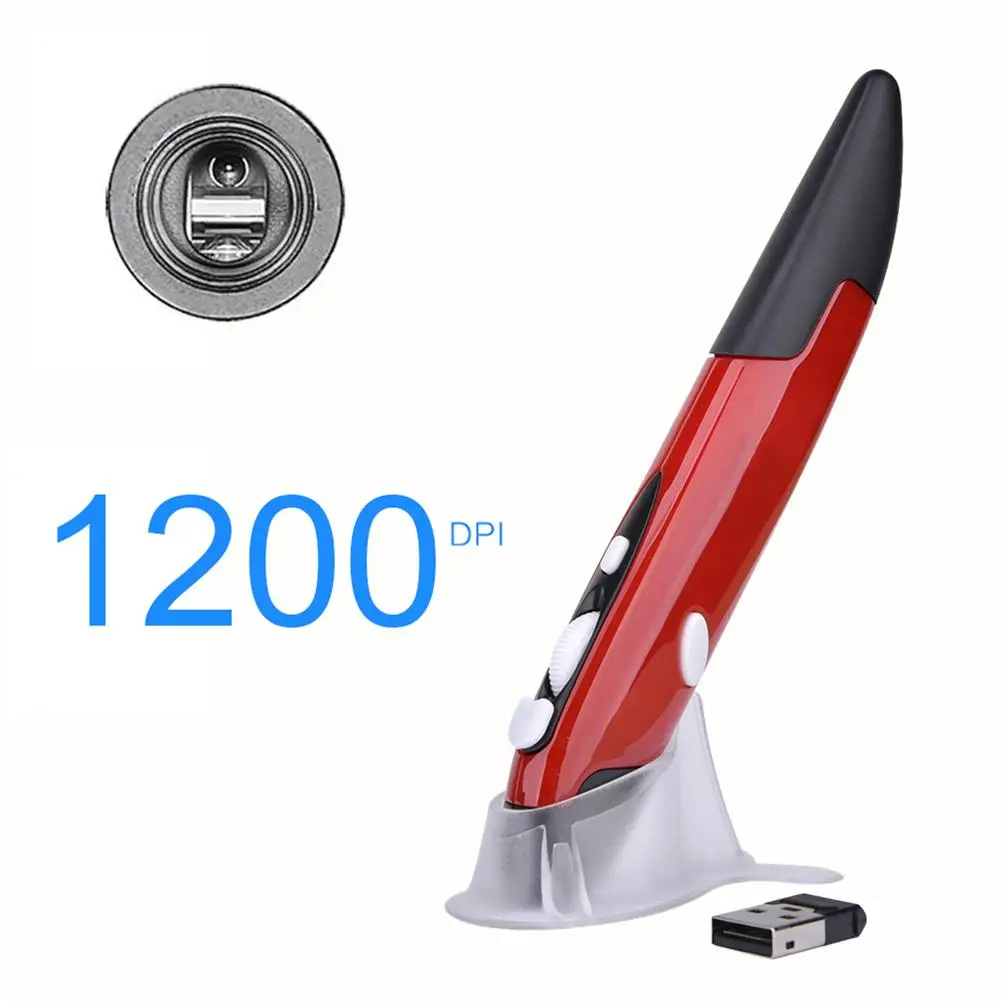 Регулируемая Беспроводная USB оптическая мышь-перо мышь 2 4 ГГц 500/1000DPI эргономичная
