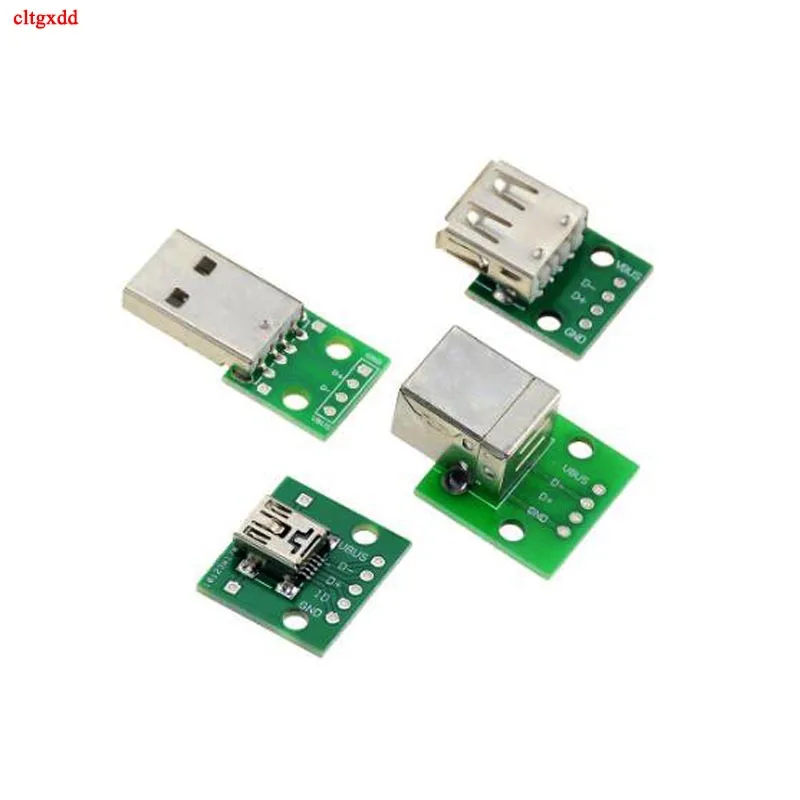 1 шт. Micro Mini USB A Male 2 0 Female B разъем интерфейса до 54 мм DIP PCB преобразователь адаптер