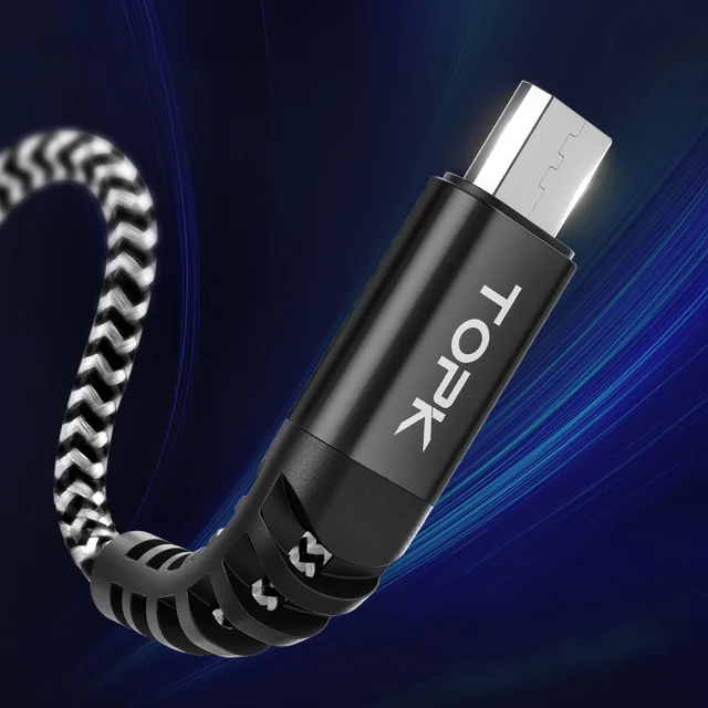 TOPK AN24 Micro USB Cable & Type C Cable 3A Fast Charging for Samsung Mobile Phone Data Cable Type-C for Xiaomi Redmi Note 8 White