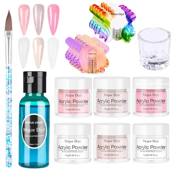 

Acrylic Powder Clear Extension Builder Crystal Nail Glitter Chrome 3D Nail Tips Carving Art Tools