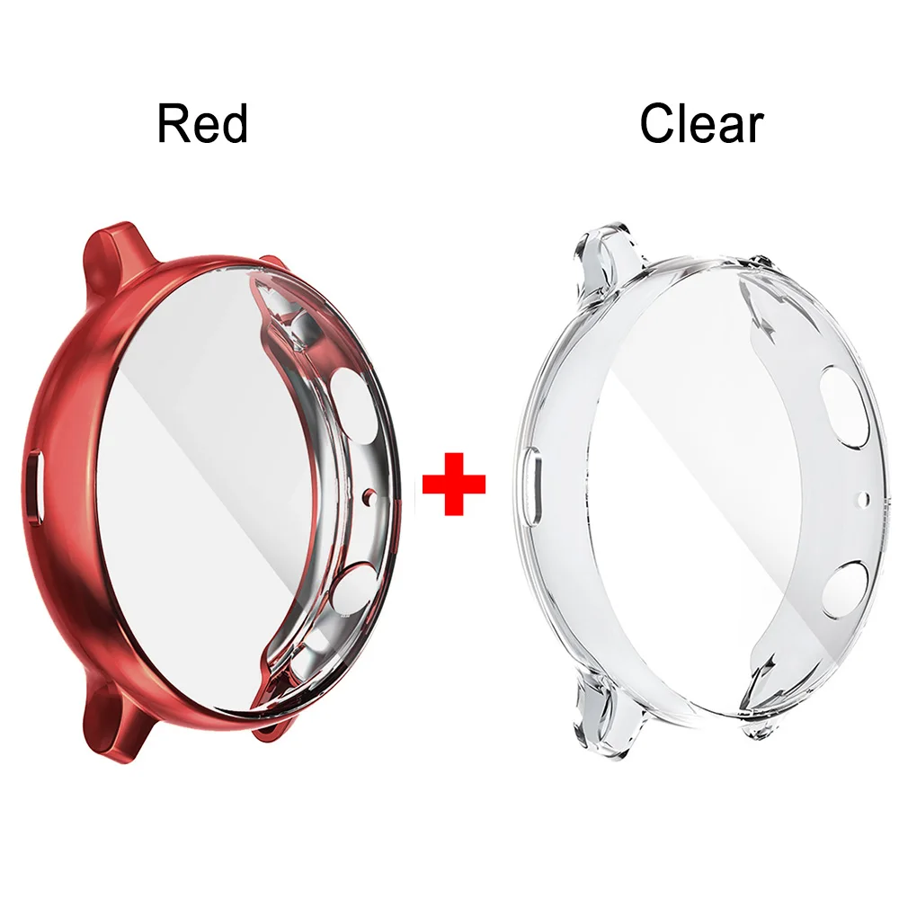 Red-Clear 2 шт. Экран протектор чехол для samsung Galaxy часы активное 2 ультра-тонкий мягкий чехол для полной защиты для Galaxy Active2 40/44 мм - Цвет: Red-Clear