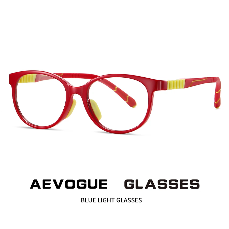 

AEVOGUE Anti Blue Light Glasses Kids Accessories For Girl Fashion Glasses For Boy Silicone Detachable Temples AE1075