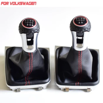 

Car 5/6 Speed Gear Shift Knob Gear Stick HeadBall Leather Gaiter Boots For Volkswagen VW Golf 7 VII A7 MK7 GTI GTD R20 2013-2018
