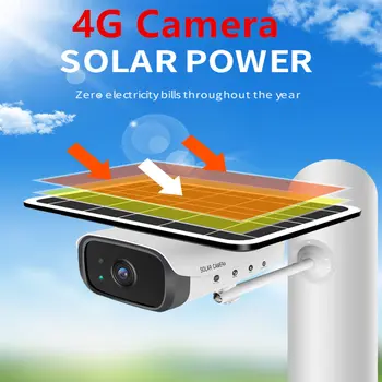 

Newest 4G Solar Powered IP Camera Support Built-in Battery 4G SIM Card HD 1080P Wireless Outdoor Security CCTV Camera