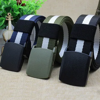 

Fashion Automatic Buckle Canvas Military Waist Strap Army Tactical Belt Adjust Casual Multifunctional Training Ceintures Belts