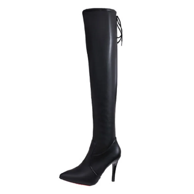2019 winter new ladies fashion boots comfortable over the knee sleeve high heel stiletto wear-resistant non-slip women's boots