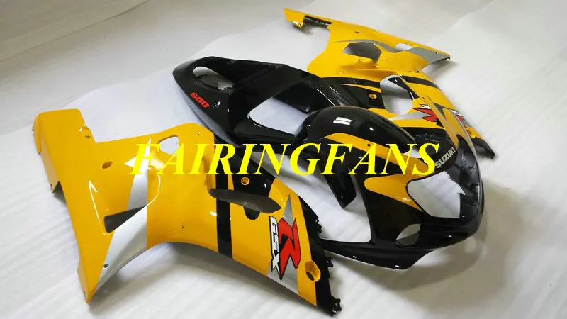 Привет-класс обтекатель для GSXR600 750 K1 01 02 03 GSXR 600 GSXR750 2001 2002 2003 желто-черные Обтекатели Кузов+ подарки SH25