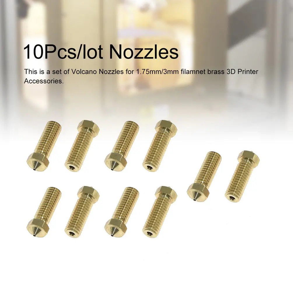 

10Pcs Volcano Lengthen Nozzle Extruder Print Head 0.2/0.25/0.3/0.4/0.5/0.6/0.8/1.0/1.2mm For 1.75mm Filamnet 3D Printer