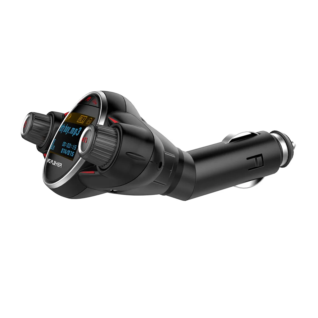 BT08 стиль с большим глазом двуглавый FM Bluetooth Hands-free автомобильный комплект MP3 Двойная Ручка Потрясающие огни большой дисплей экран напряжение