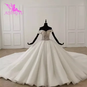 شراءAIJINGYU العروس روب للنوم استيراد العباءات العرائس البيضاء العروس العربية طويلة الزواج أنيقة للعرائس الزفاف صورة حقيقية