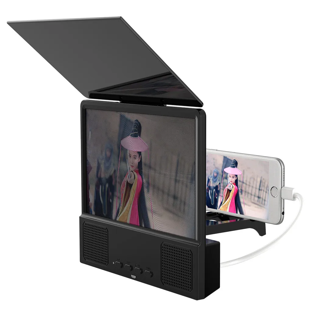 12 дюймов Bluetooth Динамик усилитель телефона Подставка 3d HD видео Экран держатель усилителя фильм усиления проектор подставка для телефона