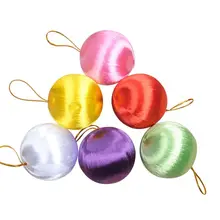 Рождественские шары украшения цветные шелковые шары Рождественская Подвеска "снежок" Елочное украшение