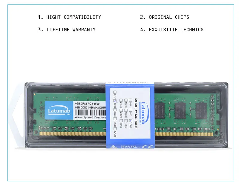 Латумаб 4 ГБ 8 ГБ 16 ГБ DDR3 1866 МГц 1066 МГц PC3-8500 14900 настольная Память Dimm оперативная память 240 контакты модуль памяти высокого качества