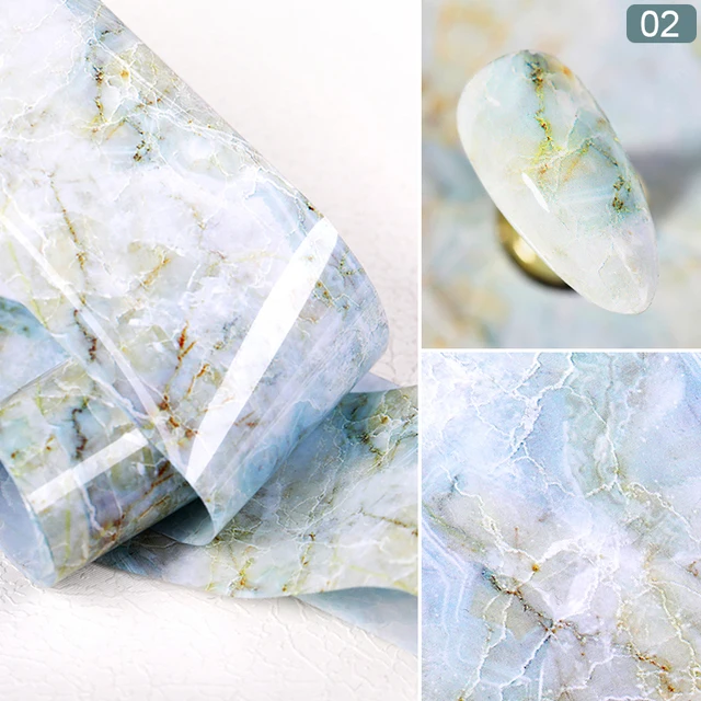 1 Box Glitter Marble Series Nail Transfer Foil Stickers Gold White And Black Bright Slider For Nails DIY Decoration Manicures 04