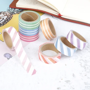 

4 Rolls/lot Grid Stripe Dot Paper Masking Tapes DIY Scrapbooking Sticker