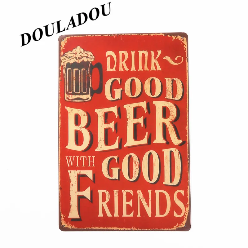 [Douladou] ледяное пиво на рисунок Top Винтаж металлическая жестяная вывеска Бар Паб BeerRetro налет на e-mail пластина отделка стен 30*20 см