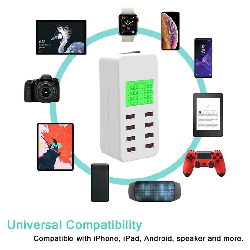 Горячая USB Настольная зарядная станция 8 портов быстрое зарядное устройство разъем для Универсальные Устройства