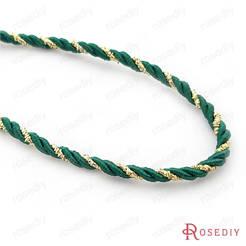 2 DarkGreen 1 Gold 5 м диаметр 5 мм 8 мм сатин полиэстер три нити витых шнуров Веревка Diy фурнитура Аксессуары(FP1009 - Цвет: 2 DarkGreen 1 Gold