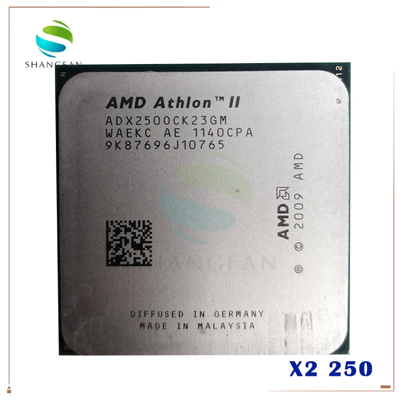 Двухъядерный процессор AMD Athlon X2 250 3 ГГц adx250qui23gm adx250qui23gq разъем AM3 938pin|socket am3|x2 250athlon x2
