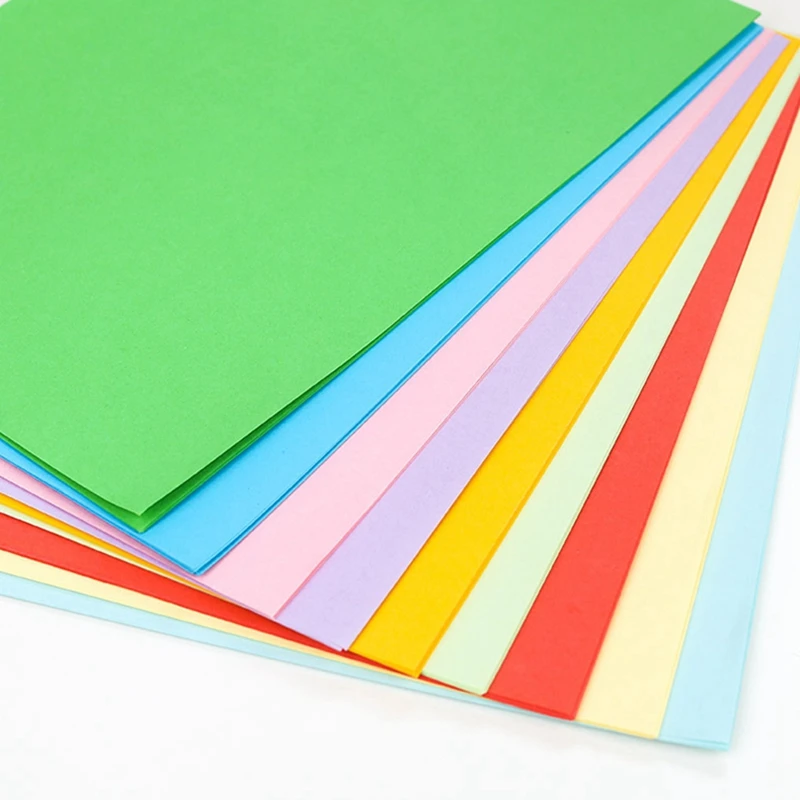 А4 бумага печать и дублирование плотная бумага ручной работы оригами прямоугольный цвет детский материал оригами флуоресцентная бумага