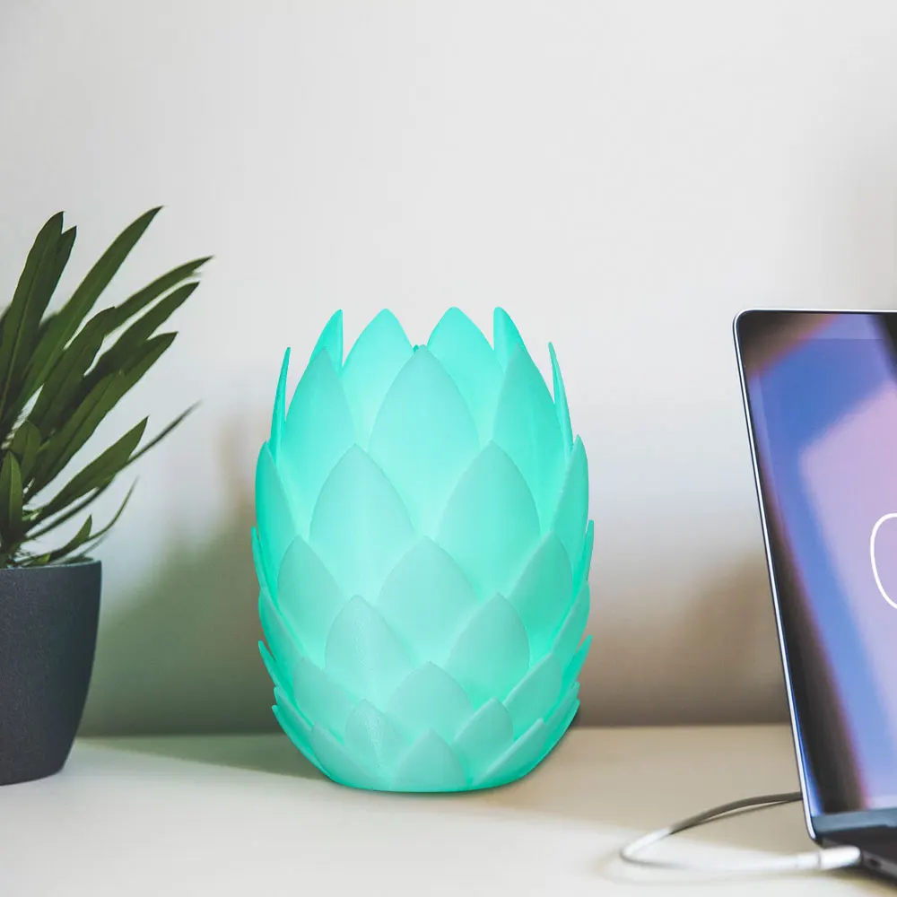 

3D Print Night light USB Rechargeable Lamp Lotus Lamp Colorful Creative Touch Switch Pinecone Light for Kids Bedroom Decoration