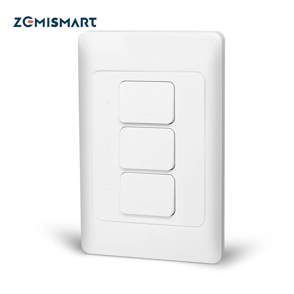 Zemismart Tuya Zigbee Physical Wall Switch US AU Type Push Light Switches SmartThings Control Alexa Google Home Neutral Optional