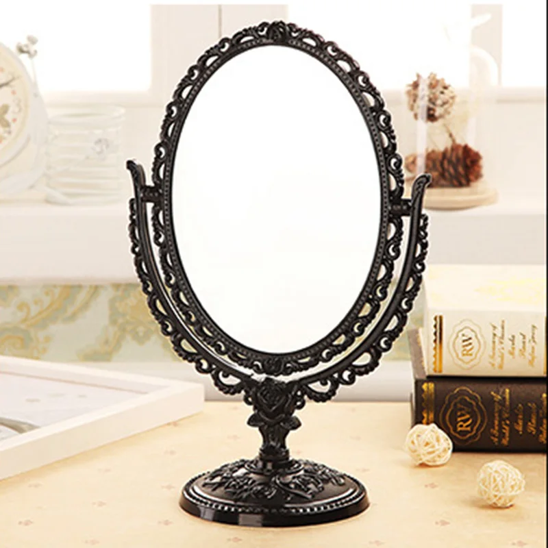 

2019 Hot Vintage Makeup Mirror Desktop Rotatable Mirror with Butterfly Rose Vines Decor Tool Hot Mdf