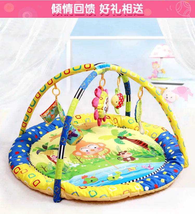 Monkeys Fishing for Music Game Blanket Infant Fitness Bracket Crawl Pad Baby Educational Toy 0-12 Month-Aged 1-2 Years