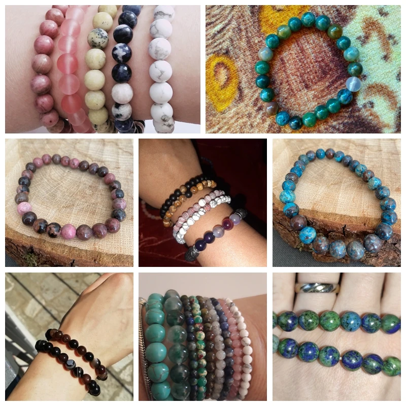 Handmade Natural Stone African Stone Beads Bracelet Men Yoga Mala Jewelry Green Moss Agates Beaded Bracelet for Women Men stone bead bracelet,natural stone bracelet,beaded bracelet