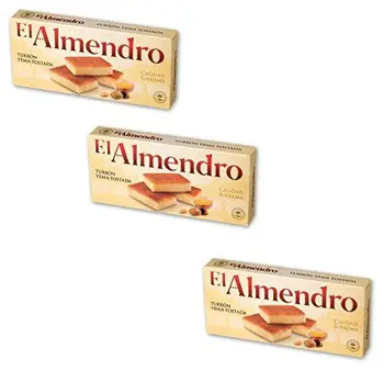 

El Almendro - Pack incluye 3 Turron de Yema Tostada - Packung enthält 3 Turron Toasted Yolk 200gr Supreme Qualität