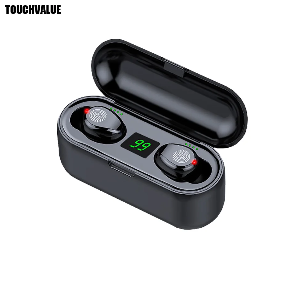 

Mini True Wireless Earphones Handfree LED Display Stereo Headset Gaming TWS Bluetooth 5.0 Earbuds with Mic 2000mAh Charging Case
